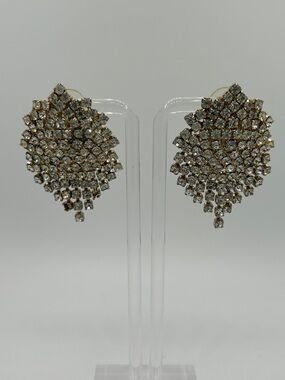 Vintage Elegant Crystal Cascade Drop Earrings - Gold Tone